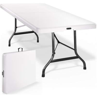 Casaria 7Ft Folding Garden Table 220X70Cm Foldable Table Picnic White - image 1