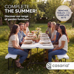 Casaria 7Ft Folding Garden Table 220X70Cm Foldable Table Picnic White - thumbnail 8