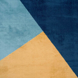 Loomed Blue Ochre Bold Geometric Area Rug 200X290Cm - thumbnail 4