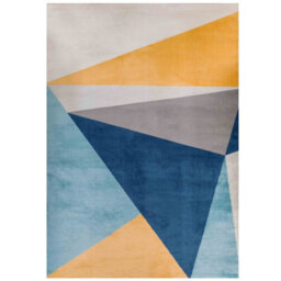 Loomed Blue Ochre Bold Geometric Area Rug 200X290Cm - thumbnail 7