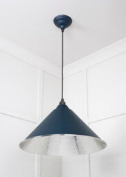 From the Anvil Hammered Nickel Hockley Pendant In Dusk - thumbnail 4