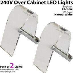 2X Over Cabinet Led Kit Natural White Curved Glass Light Bathroom Make Up Lamp - thumbnail 2