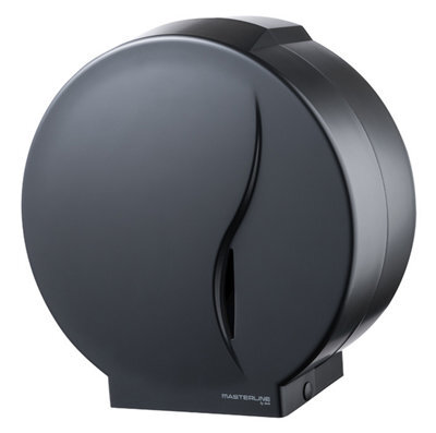 Bisk Toilet Paper Roll Dispenser Black Wall Mounted Lockable 19-23Cm Rolls - image 1