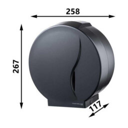 Bisk Toilet Paper Roll Dispenser Black Wall Mounted Lockable 19-23Cm Rolls - thumbnail 5