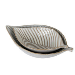 Alora Ceramic Elm Leaf Large Dish Sculptural Decorative Serving Dish - thumbnail 3