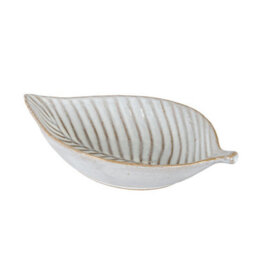 Alora Ceramic Elm Leaf Large Dish Sculptural Decorative Serving Dish - thumbnail 1