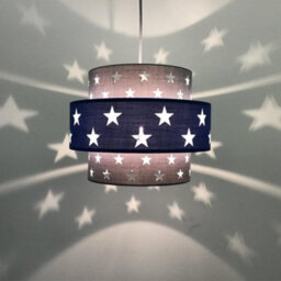 First Choice Lighting Navy Blue And Grey Star Two Tier Lamp Shade - thumbnail 5