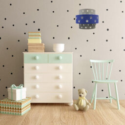 First Choice Lighting Navy Blue And Grey Star Two Tier Lamp Shade - thumbnail 6