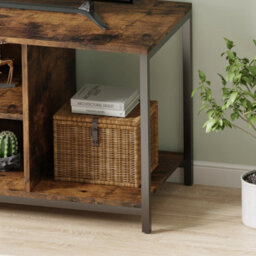 "Avc Designs Tv Stand Tv Console Storage Cabinet Rustic Brown For Living Room Up To 50"" Tv With Storage Shelf (110L Cm)" - thumbnail 6