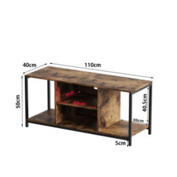 "Avc Designs Tv Stand Tv Console Storage Cabinet Rustic Brown For Living Room Up To 50"" Tv With Storage Shelf (110L Cm)" - thumbnail 9
