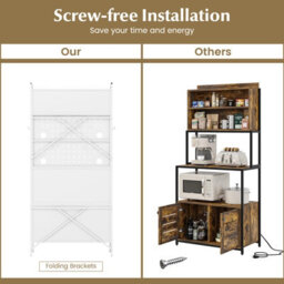 Costway Kitchen Pantry Storage Cabinet Freestanding Kitchen Buffet With Adjustable Shelf - thumbnail 9