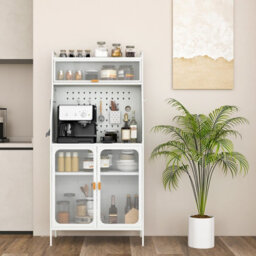 Costway Kitchen Pantry Storage Cabinet Freestanding Kitchen Buffet With Adjustable Shelf - thumbnail 4