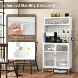 Costway Kitchen Pantry Storage Cabinet Freestanding Kitchen Buffet With Adjustable Shelf - thumbnail 7