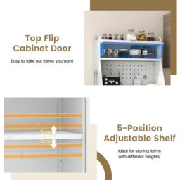 Costway Kitchen Pantry Storage Cabinet Freestanding Kitchen Buffet With Adjustable Shelf - thumbnail 6