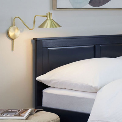 Beliani Gold-Toned Steel Wall Lamp With Adjustable Shade, Warm White Compatible - image 1