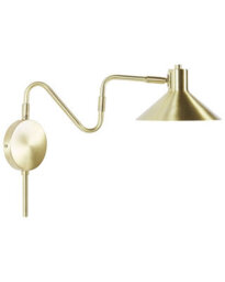 Beliani Gold-Toned Steel Wall Lamp With Adjustable Shade, Warm White Compatible - thumbnail 3