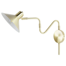 Beliani Gold-Toned Steel Wall Lamp With Adjustable Shade, Warm White Compatible - thumbnail 2