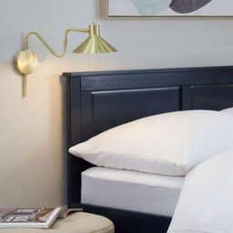 Beliani Gold-Toned Steel Wall Lamp With Adjustable Shade, Warm White Compatible - thumbnail 1