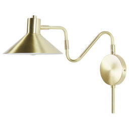 Beliani Gold-Toned Steel Wall Lamp With Adjustable Shade, Warm White Compatible - thumbnail 4