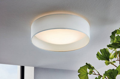 Eglo Pasteri White Fabric Led Flush Ceiling Light - Energy-Efficient, Warm White Light (D) 32Cm - image 1