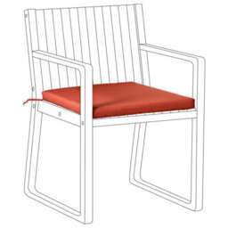 Beliani Garden Chair Cushion Sassari Premium 46 X 46 Cm Red - thumbnail 5