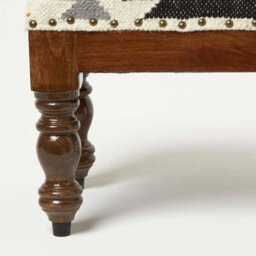 Homescapes Agra Handwoven Kilim Footstool 50 X 30 Cm - thumbnail 3