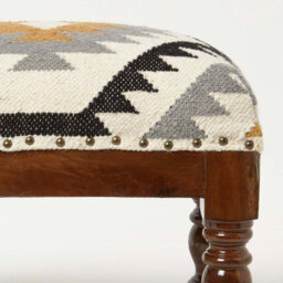 Homescapes Agra Handwoven Kilim Footstool 50 X 30 Cm - thumbnail 4