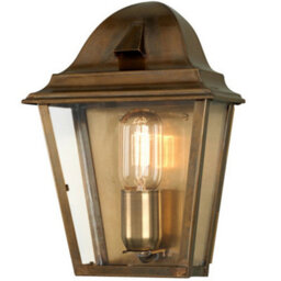 Stylish Outdoor Ip44 Wall Light In Aged Brass - Led E27 100W Sconce