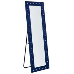 Beliani Standing Mirror Ansouis 150 Cm Velvet Navy Blue - thumbnail 4
