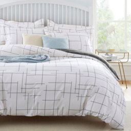 Ameha Printed Duvet Cover 3 Piece Set Tile Pattern Design Reversible & Skin-Friendly Super King Size (260X220Cm) - thumbnail 3