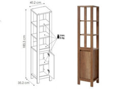 Impact Furniture Bathroom Furniture Set: 600 Sink Vanity, Mirror, Freestanding Storage Cabinet Oak Effect Classic - thumbnail 7