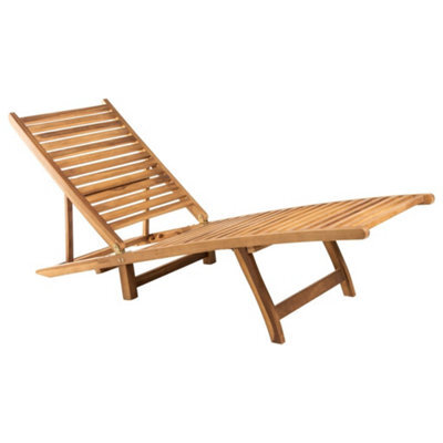 Walplus Sun Lounger For Beach, Backyard, Garden, Campsite Solid Teak Wood - image 1