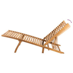 Walplus Sun Lounger  For Beach, Backyard, Garden, Campsite Solid Teak Wood - thumbnail 5