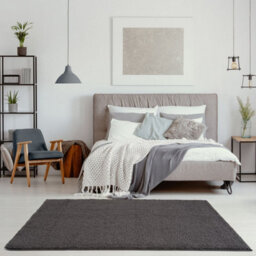 The Rugs Dark Grey Soft Plain Design Fluffy Shaggy Rugs And Runners High Pile Living Room Kitchen Hallway 380 - thumbnail 9