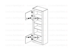 Modern Sideboard Display Cabinet Cupboard Tv Stand Living Room High Gloss Doors - White & Grey - thumbnail 6