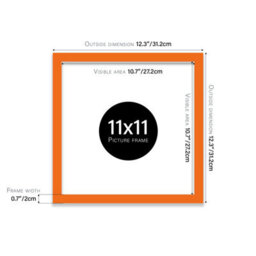 11X11 Orange Picture Frame (27.9 X 27.9Cm) Poster, Photo, Artwork, Gallery Wall Or Print - thumbnail 3