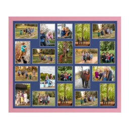 AK Frames 80X70Cm Pastel Pink Modern Multi Photo Frame With Blue Mount - Holds 20 Apertures (18X) 6X4, (2X) 4X4 Photos - thumbnail 1