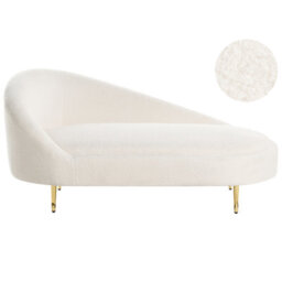 Beliani Left-Hand Chaise Longue Valreas Boucle Off-White