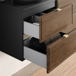 Heze Furniture Talia Casella Bathroom Cabinet Vanity Set 60 Cm With Basin And Tall Unit - Casella Oak - thumbnail 6
