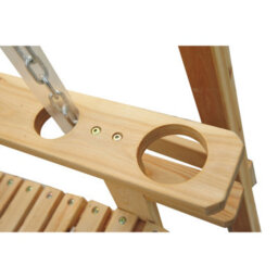 Outsunny 2 Seater Wooden Garden Swing Seat Hammock Bench Lounger, Natural - thumbnail 7