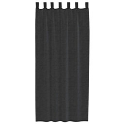 Berkfield Durable Voile Curtains With Tab Top 2 Pcs Black - thumbnail 4