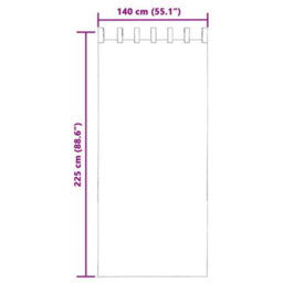 Berkfield Durable Voile Curtains With Tab Top 2 Pcs Black - thumbnail 8
