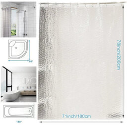 Clear Shower Curtain Waterproof Mould Proof - thumbnail 4