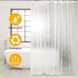 Clear Shower Curtain Waterproof Mould Proof - thumbnail 2