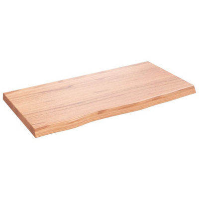 Berkfield Wall Shelf Light Brown 80X40X4 Cm Treated Solid Wood Oak - image 1
