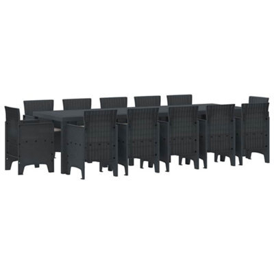 Berkfield Modern Garden Dining Set With Cushions With Cushion 13 Pcs Anthracite - image 1