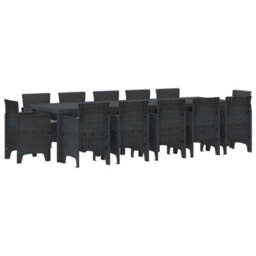 Berkfield Modern Garden Dining Set With Cushions With Cushion 13 Pcs Anthracite - thumbnail 1