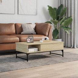 Berkfield Coffee Table Sonoma Oak 100X50X35 Cm Engineered Wood And Metal - thumbnail 3