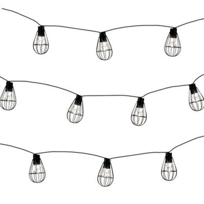 Gardenwize 8 Led Metal Bulb Solar String Lights Decorative Caged Bulb - image 1
