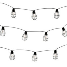 Gardenwize 8 Led Metal Bulb Solar String Lights Decorative Caged Bulb
